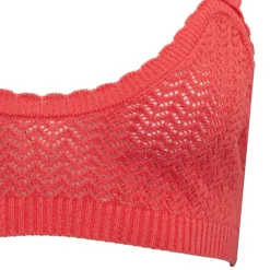ANTIK BATIK Brassière shaggy crochet à bretelles col rond Femme ROUGE New