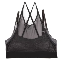 GIRL & CO Brassière sport mèche devant double bretelle Femme GRIS Outlet