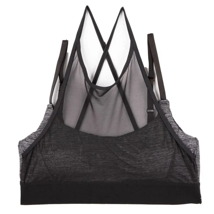 GIRL & CO Brassière sport mèche devant double bretelle Femme GRIS Outlet