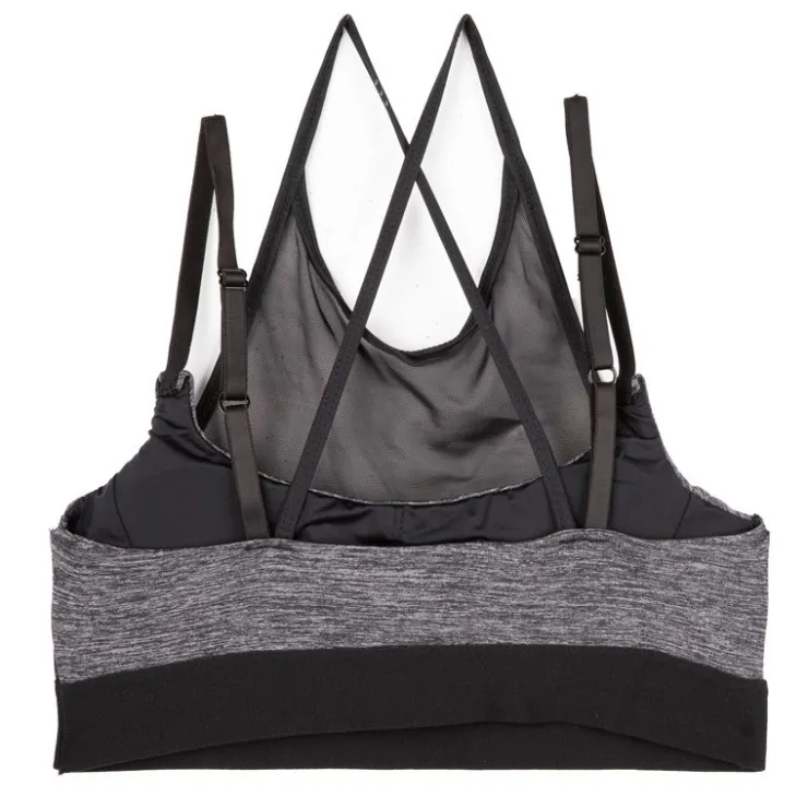 GIRL & CO Brassière sport mèche devant double bretelle Femme GRIS Outlet