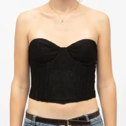LA PETITE ETOILE Bustier à dentelle tully Femme NOIR
