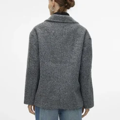 VERO MODA Caban Elite bella doux avec col à revers Femme GRIS FONCE