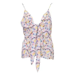 ANTIK BATIK Caraco bretelles beau motif imprimé décolleté noeud Femme MULTICOLORE Best