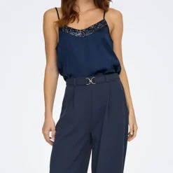 JDY Caraco fifi total eclipse col v à sequins Femme BLEU FONCE Online