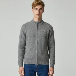 NEW MAN Cardigan zippe nmrh3523dred Homme GRIS New