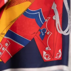 TORRENTE Carré toucher soie imprimé costume d'époque 90x90cm Femme MULTICOLORE New