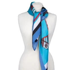 TORRENTE Carré toucher soie nuances de s imprimé cheval 90x90cm BLEU Online