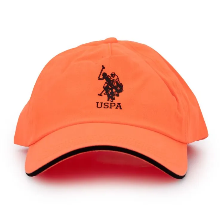 US POLO Casquette coton tissu logo brodé avec liseré Eliot Mixte ORANGE Hot