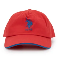 US POLO Casquette coton tissu logo brodé avec liseré Eliot Mixte ROUGE New
