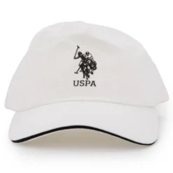 US POLO Casquette coton tissu logo brodé avec liseré Eliot Mixte BLANC Outlet