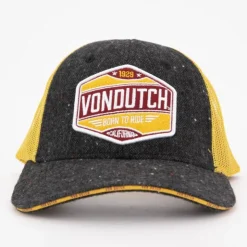 VON DUTCH Casquette effet tweed gris filet jaune Homme GRIS FONCE Sale