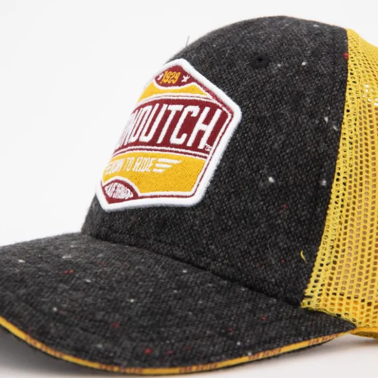 VON DUTCH Casquette effet tweed gris filet jaune Homme GRIS FONCE Sale