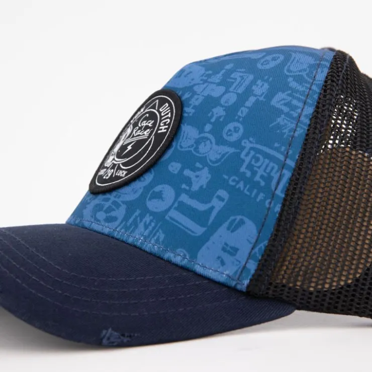 VON DUTCH Casquette trucker imprimé illustration avec motard squelette Homme BLEU Hot