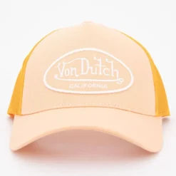 VON DUTCH Casquette trucker tissu orange blason logo brodé Homme ORANGE CLAIR New