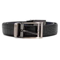 BILL TORNADE Ceinture croco 2 boucles Homme NOIR Discount