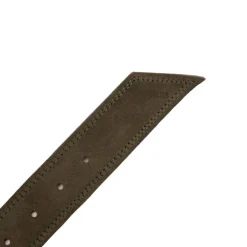 DOCKERS Ceinture cuir de vache daim boucle doré cercle Femme KAKI New