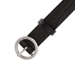 DEELUXE 74 Ceinture cuir grainé Candice boucle argenté Femme NOIR Online