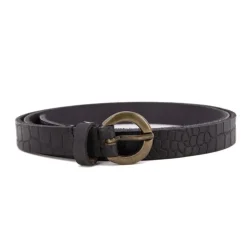 CHIKY BOOM Ceinture cuir petite largeur Homme NOIR New