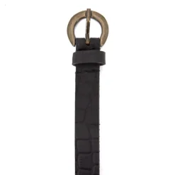 CHIKY BOOM Ceinture cuir petite largeur Homme NOIR New