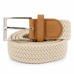 BILL TORNADE Ceinture elasthanne sans trou colore Homme BLANC ECRU Hot