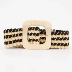 DEELUXE 74 Ceinture rolanda tressée fil doré avec boucle dorée Femme BEIGE