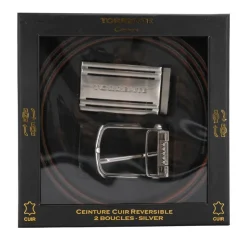 TORRENTE Ceinture réversible avec coffret deux boucles Homme NOIR