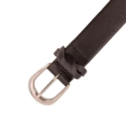 DOCKERS Ceinture tout cuir boucle argentée Femme NOIR New
