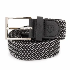 BILL TORNADE Ceinture tressée bouclé argenté Homme NOIR Discount