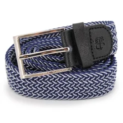 BILL TORNADE Ceinture tressée bouclé argenté Homme BLEU FONCE Sale
