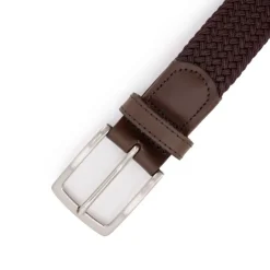 DOCKERS Ceinture tressée cuir avec boucle argenté Homme MARRON FONCE Best