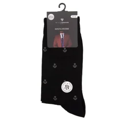 BILL TORNADE Chaussette fil d'ecosse fantaisie Homme NOIR Discount