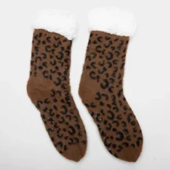 LES PETITES...PARIS Chaussette fourre diama Femme MARRON
