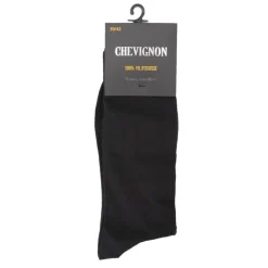 CHEVIGNON Chaussette haute unie 100% fil d'Ecosse Edison Homme NOIR Sale