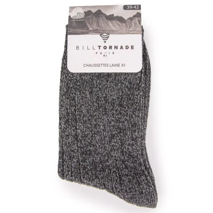BILL TORNADE Chaussette laine Homme GRIS FONCE Online