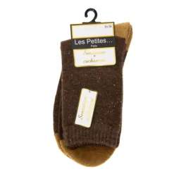 LES PETITES...PARIS Chaussette pois carelle Femme MARRON Best
