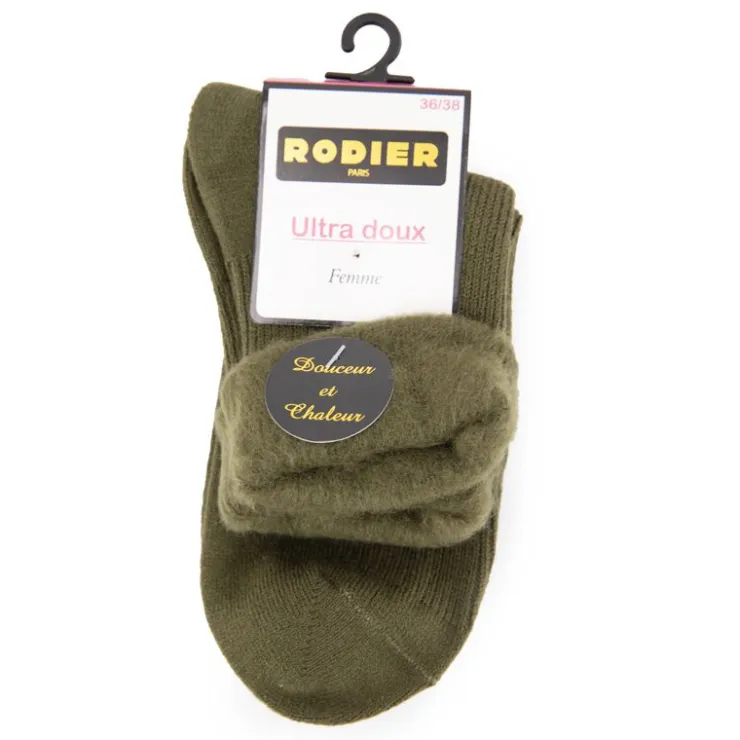 RODIER Chaussette ultra doux a reversFemme KAKI Sale