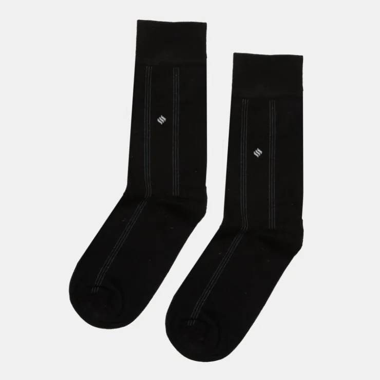 TORRENTE Chaussettes à rayures fibres de bambou Homme NOIR Best