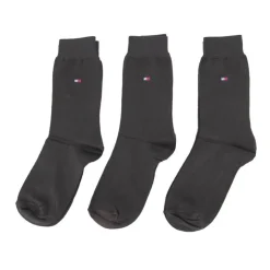 TOMMY HILFIGER Chaussettes coton lot de 3 avec logo Homme NOIR Outlet