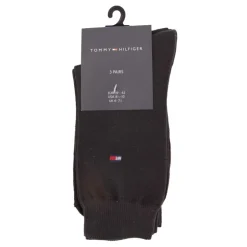 TOMMY HILFIGER Chaussettes coton lot de 3 avec logo Homme NOIR Outlet