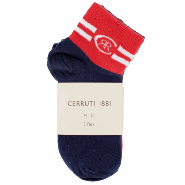 CERRUTI Chaussettes courte lotx3 bi-color Homme GRIS Hot