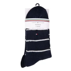 TOMMY HILFIGER Chaussettes courtes bleue marine coton mélangé Femme BLEU FONCE Sale