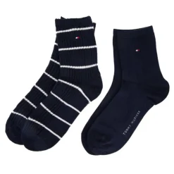 TOMMY HILFIGER Chaussettes courtes bleue marine coton mélangé Femme BLEU FONCE Sale
