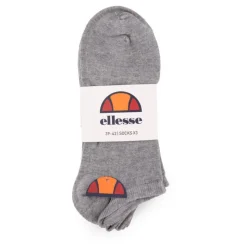 ELLESSE Chaussettes courtes imprimé logo coloré x3 Homme GRIS CLAIR Best