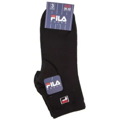FILA Chaussettes courtes lot de 3 Homme NOIR Clearance
