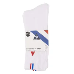 LE COQ SPORTIF Chaussettes de tennis lot de 3 paires hes Homme BLANC