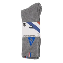 LE COQ SPORTIF Chaussettes de tennis lot de 3 paires blanches Homme GRIS Clearance