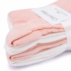 CALVIN KLEIN Chaussettes fines et délicate filigrane logo lot x4 /blanc Femme ROSE New