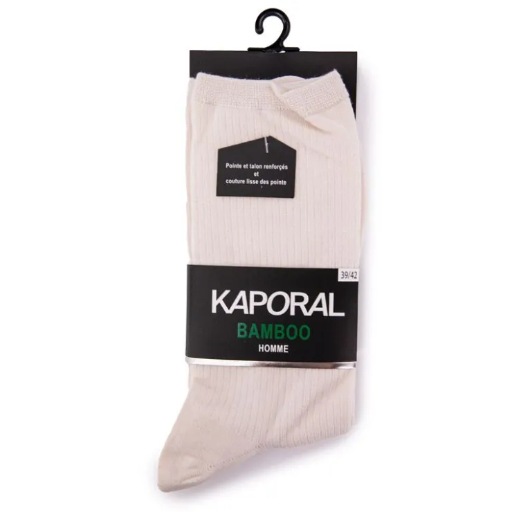 KAPORAL Chaussettes hautes en bamboo Homme BEIGE Clearance