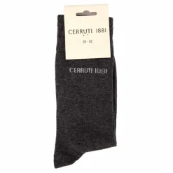 CERRUTI Chaussettes hautes unies Oeko-tex Homme GRIS FONCE Sale