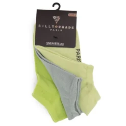 BILL TORNADE Chaussettes lot de 3 socquettes pastel Femme VERT Discount